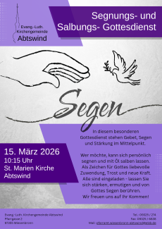 Plakat segnungs- und salbungs- Gottesdienst
